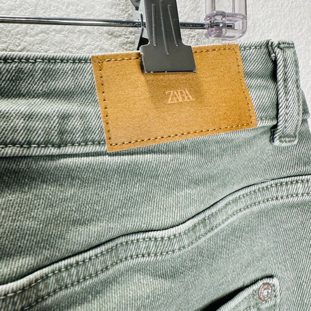 Zara NWT Zara Olive Mini Flare High Rise Flare Leg Ankle Jean 10 Size 32" / US 10 / IT 46 - 9 Thumbnail