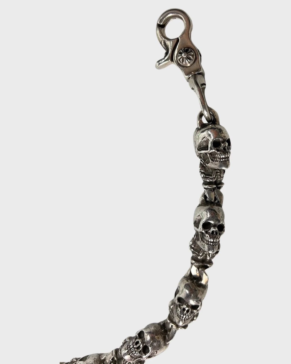CHROME HEARTS FOTI DELPHINO BIG XL SKULL WALLET CHAIN SZ:OS