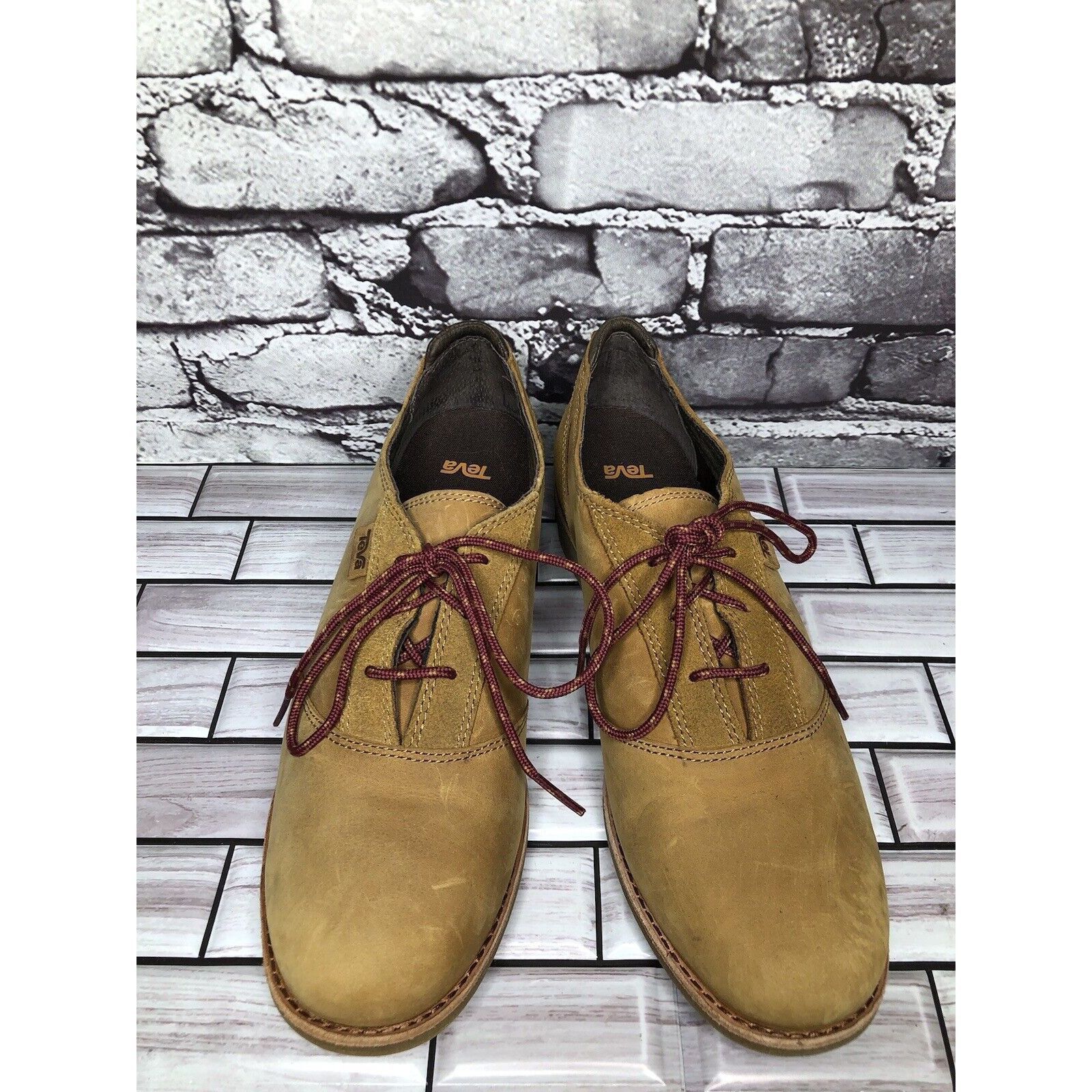 Teva Teva De La Vina Dos Bison Brown Leather Lace Up Oxford Shoes Size US 9.5 / IT 39.5 - 22 Thumbnail