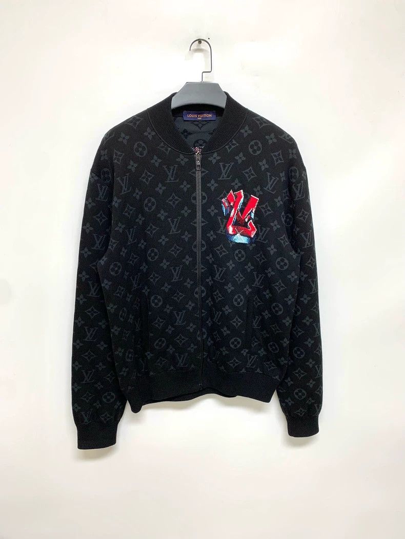 Louis Vuitton Louis Vuitton Black full-print presbyopic knit jacket Size US L / EU 52-54 / 3 - 1 Thumbnail