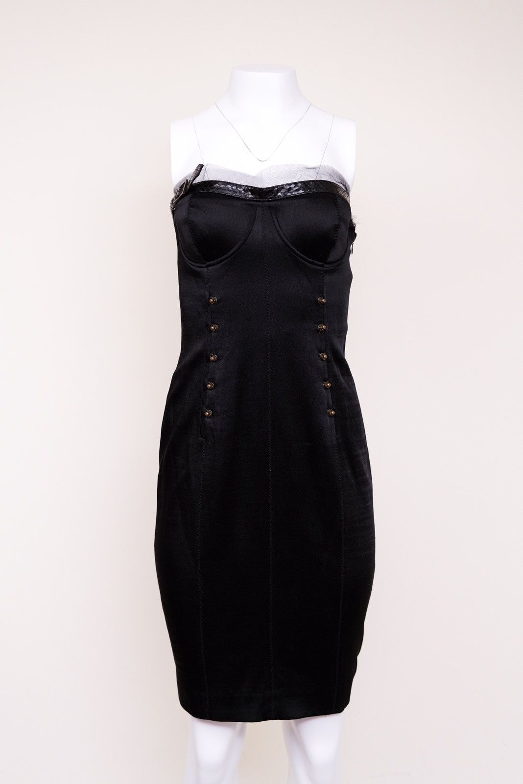 Dior Christian Dior S/S 2001 Sleeveless Black Bustier Dress Size S / US 4 / IT 40 - 2 Thumbnail