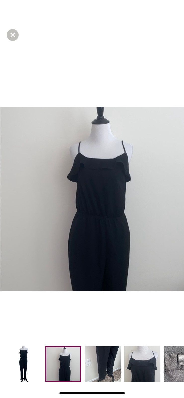 Mossimo Mossimo small ruffle sleeveless black jumpsuit Size 28" / US 6 / IT 42 - 4 Thumbnail