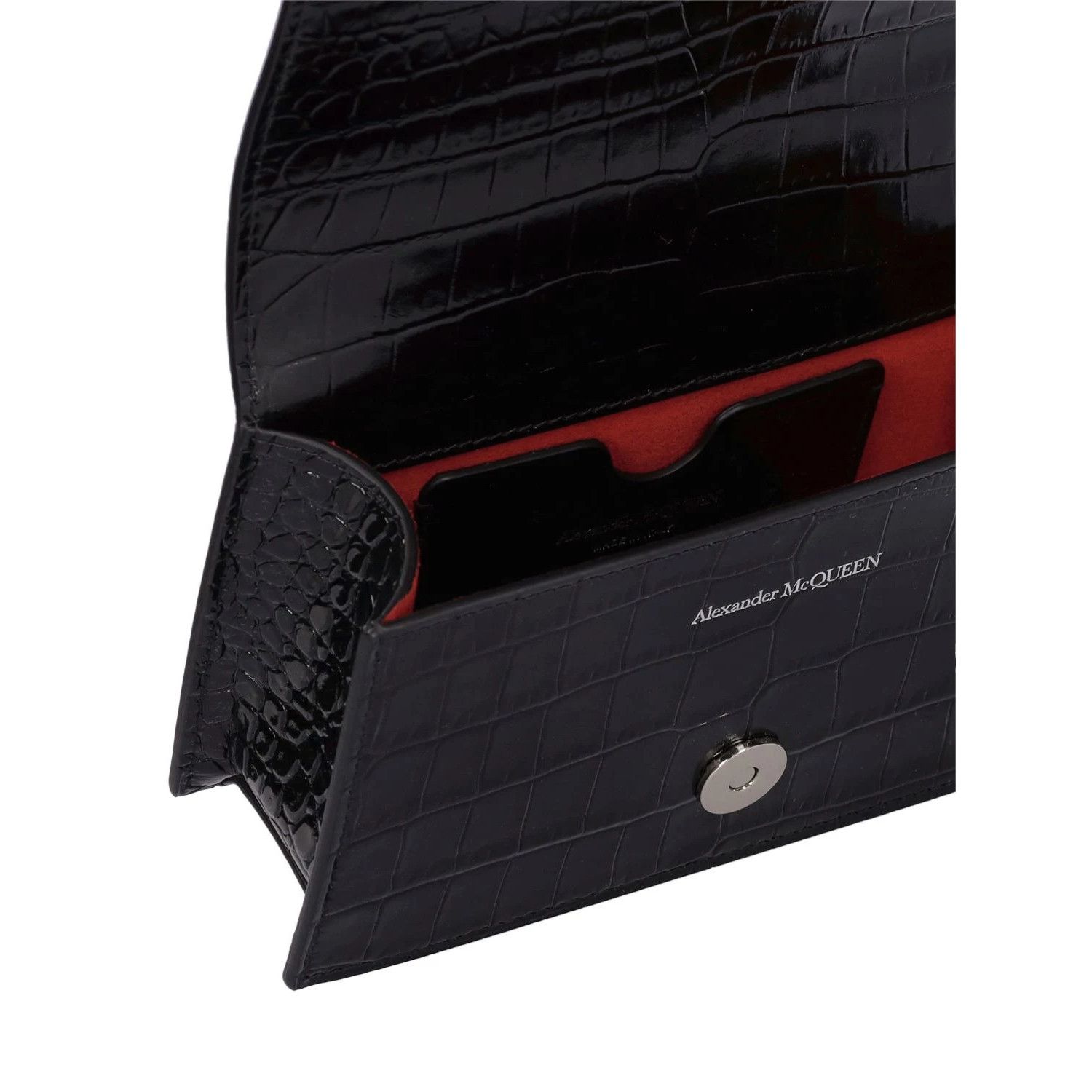 Alexander McQueen ALEXANDER MCQUEEN Mini Jewelled Black/Silver Leather Shoulde Size ONE SIZE - 5 Thumbnail