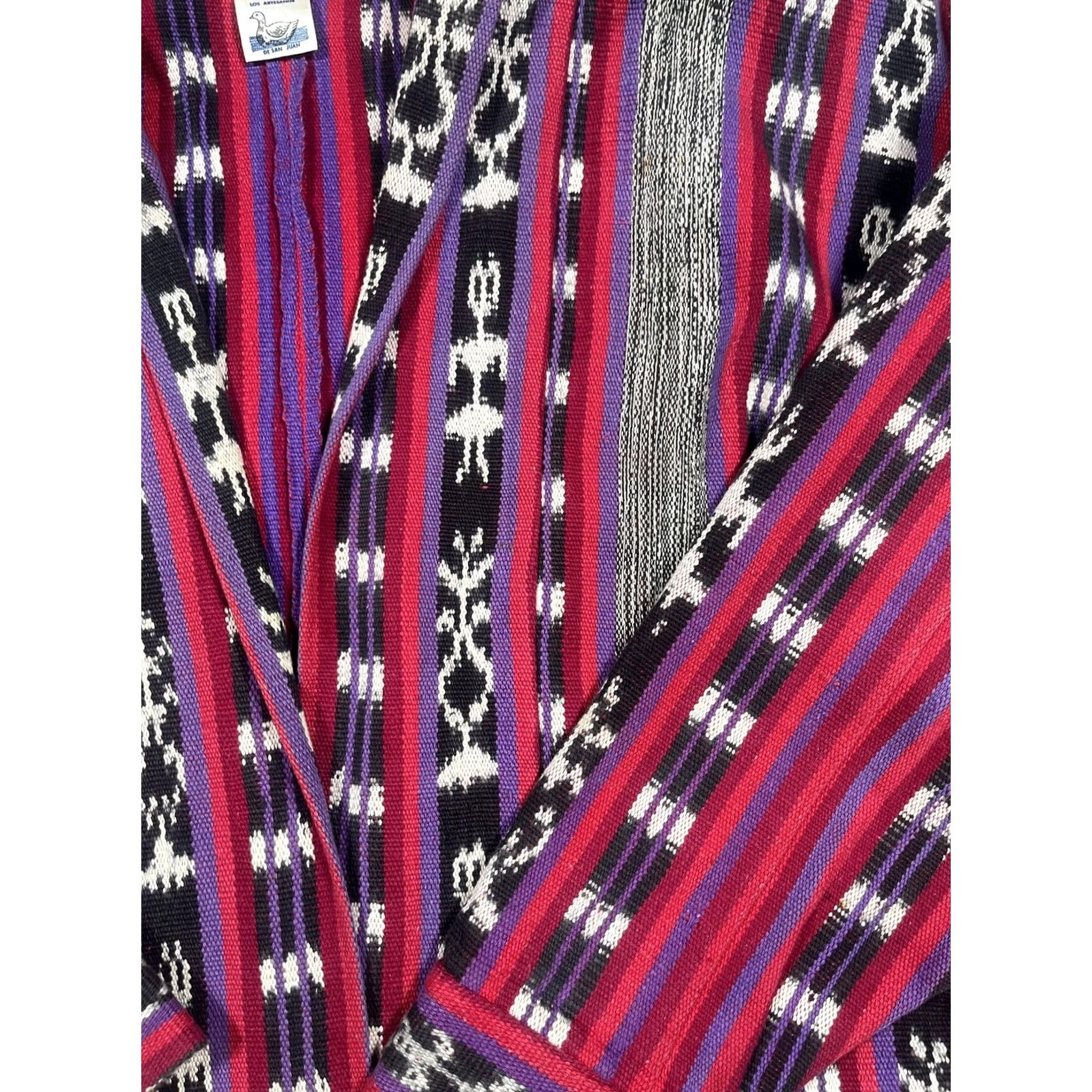 Vintage VINTAGE Los Artesanos De San Juan Jacket Womens Large Kimono Guatemala Aztec Hand Woven Size L / US 10 / IT 46 - 5 Thumbnail