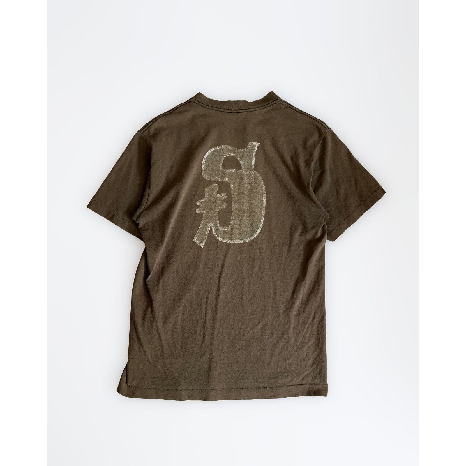 Stussy 1990s Stüssy Olive "S" T-Shirt Size US M / EU 48-50 / 2 - 2 Thumbnail