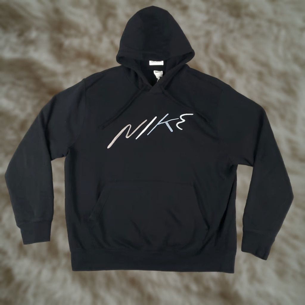 Nike Nike Hoodie Mens Large Black Swoosh Pullover Sweatshirt Sweatshirt Size US L / EU 52-54 / 3 - 1 Thumbnail