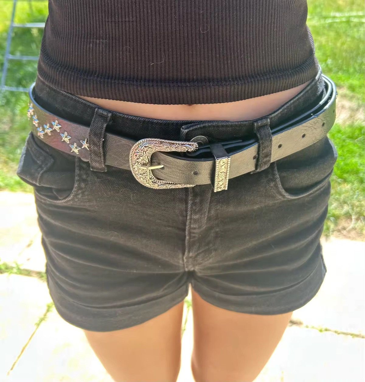 Japanese Brand Vintage-Inspired Western Belt | Star-Studded Size ONE SIZE - 4 Thumbnail