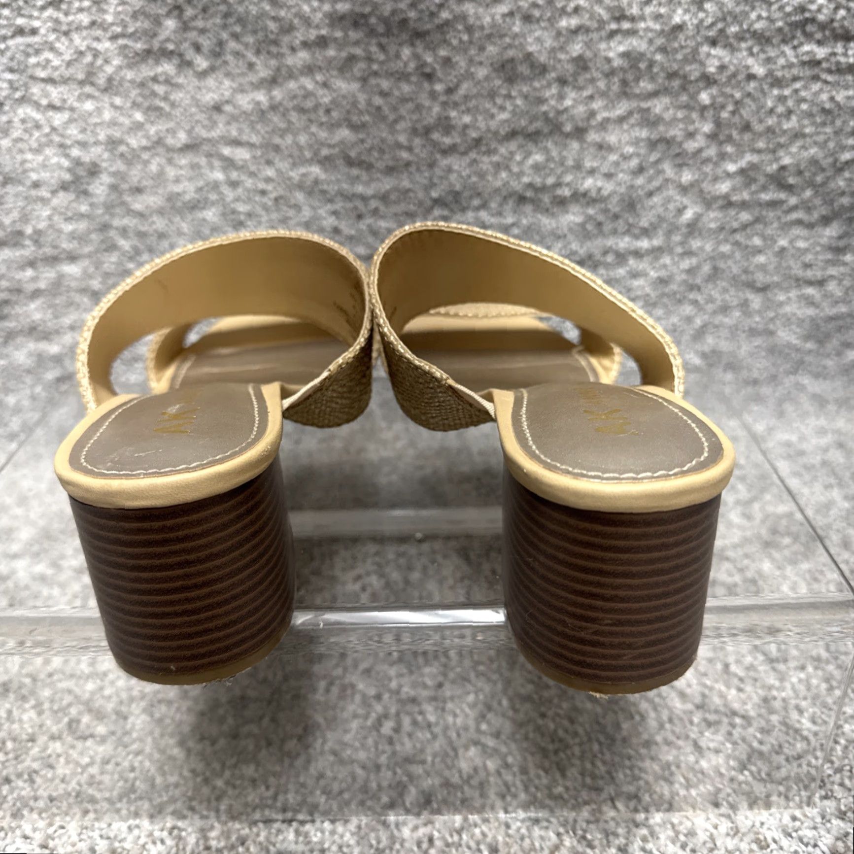Anne Klein Anne Klein Sandals Women 7.5M Slip-On Open Toe Block Heel Retro Brown Textured Comfort Classic Office Size US 8 / IT 38 - 5 Thumbnail