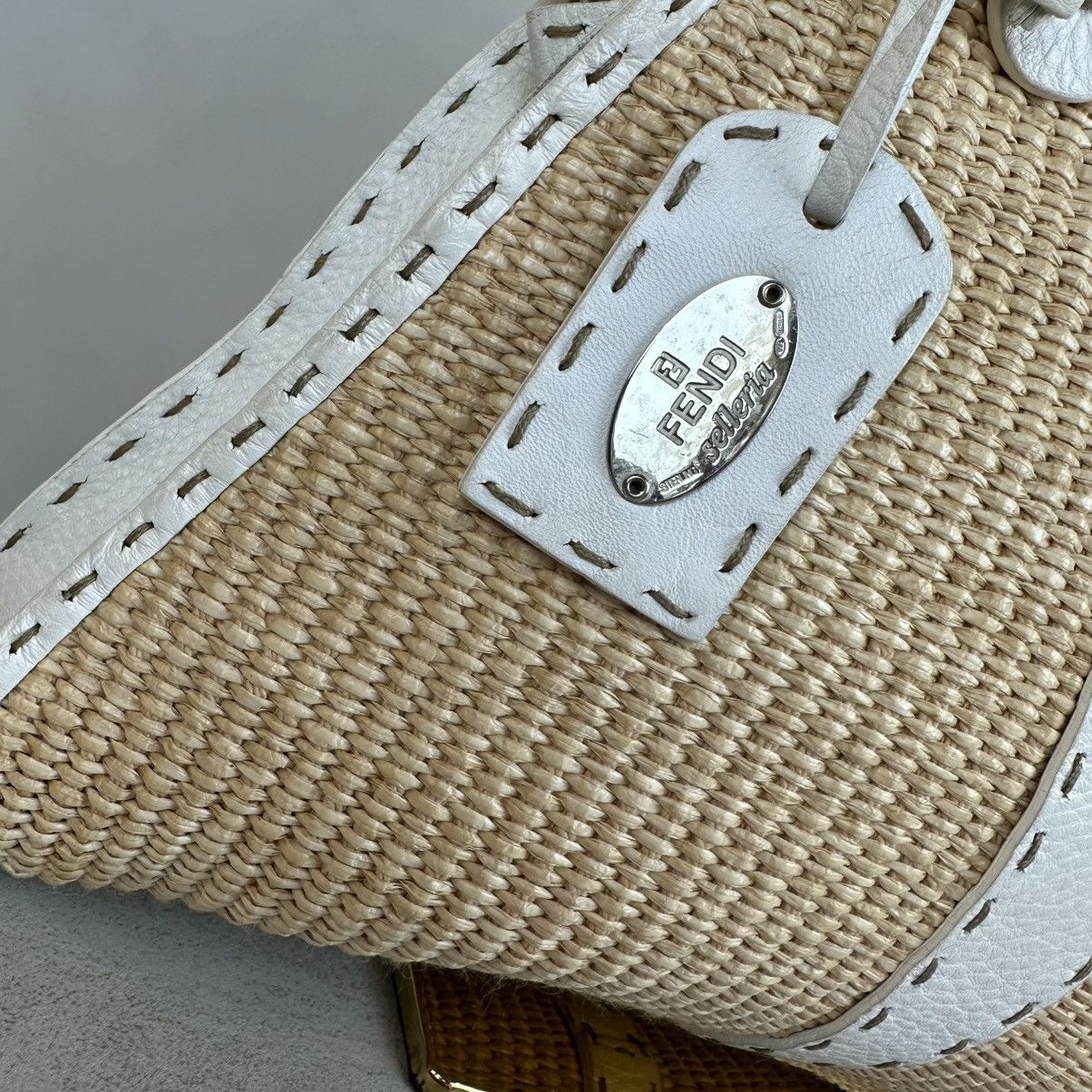 Fendi Fendi Small Raffia Selleria Trapezio Hobo Bag Size ONE SIZE - 2 Thumbnail