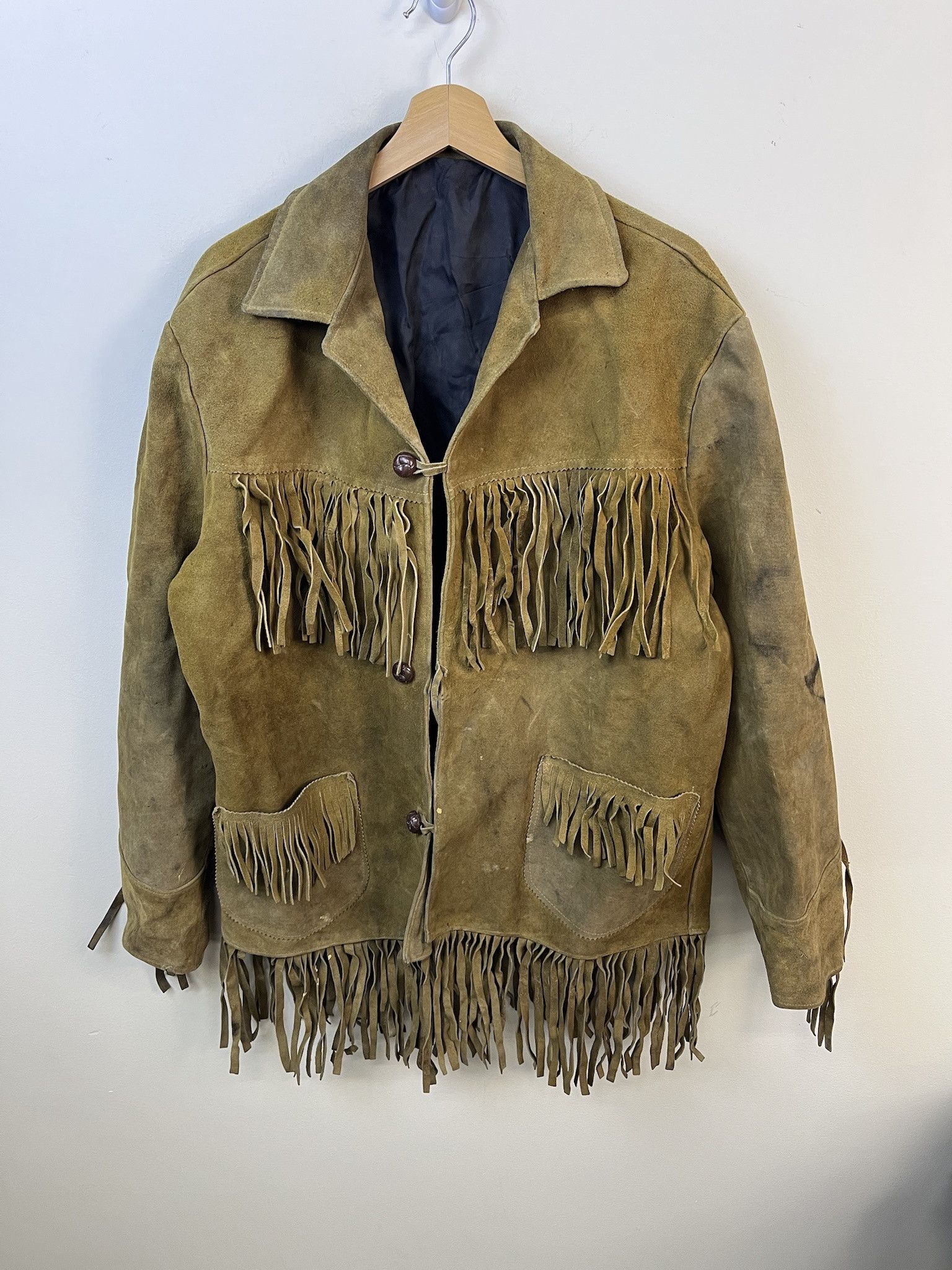 Leather × Leather Jacket × Retro Jacket Vintage Leather Fringe Jacket ...