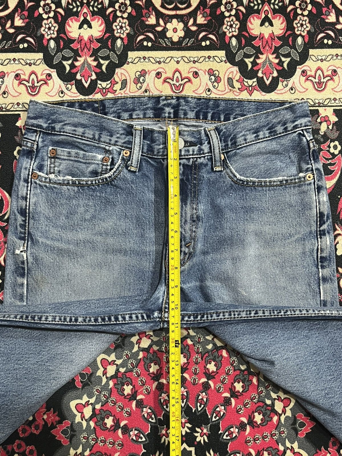Levi's ⚡️Distressed⚡️Vintage Levi’s 551 Blue Washed Frayed Leg Jeans Size US 31 - 14 Thumbnail
