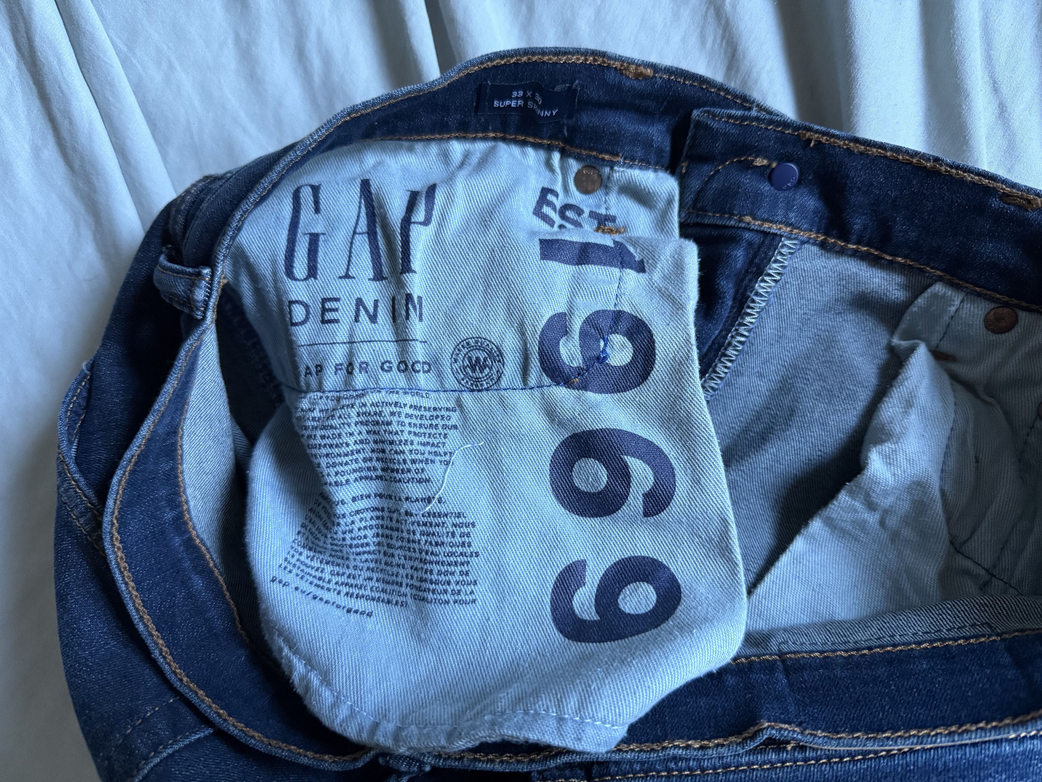 Gap Gap Super Skinny Jeans Dark Rinse 33x30 $89.95 Size US 33 - 5 Thumbnail