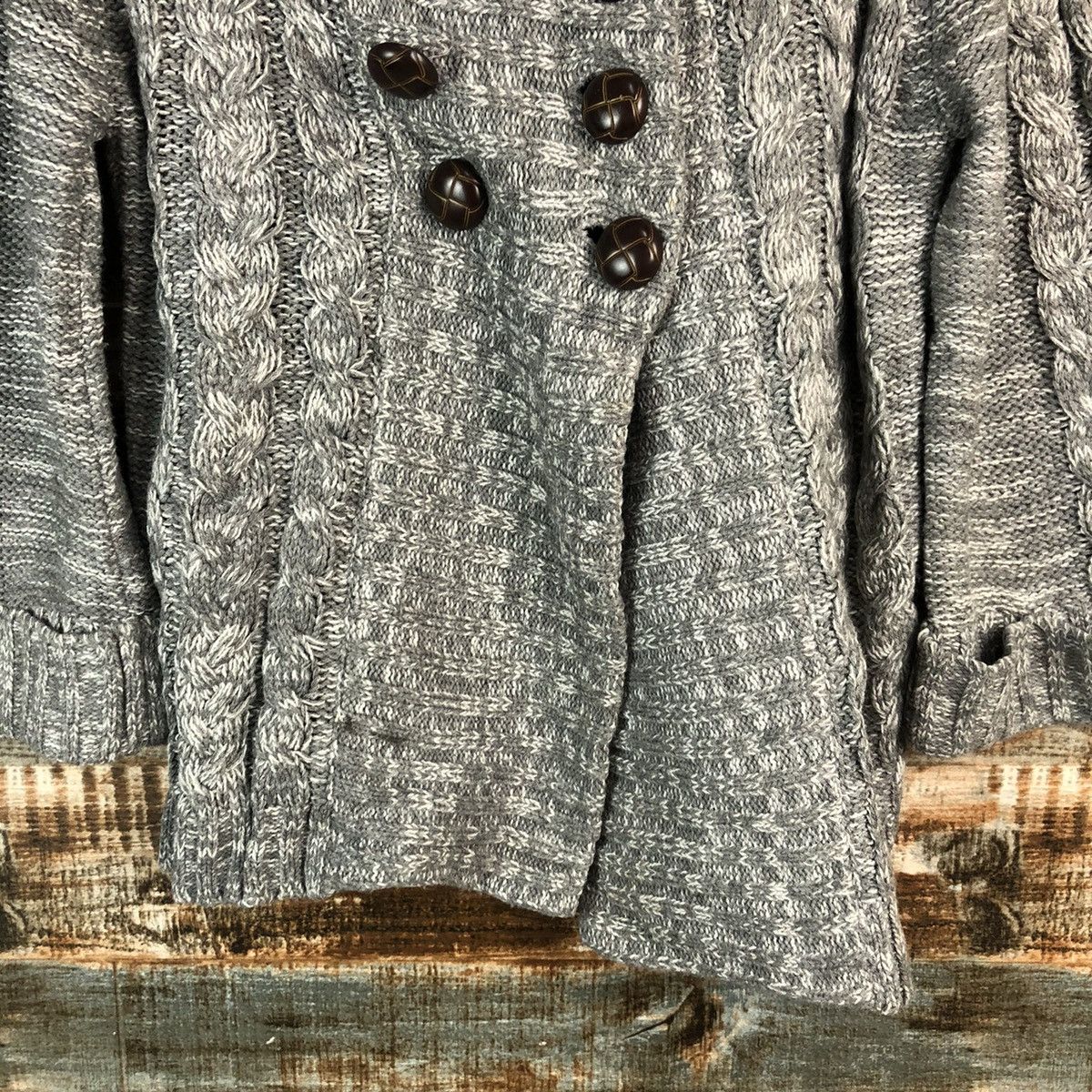 Homespun Knitwear Putietal Grey Cardigan Knitwear #A2344 Size M / US 6-8 / IT 42-44 - 6 Thumbnail