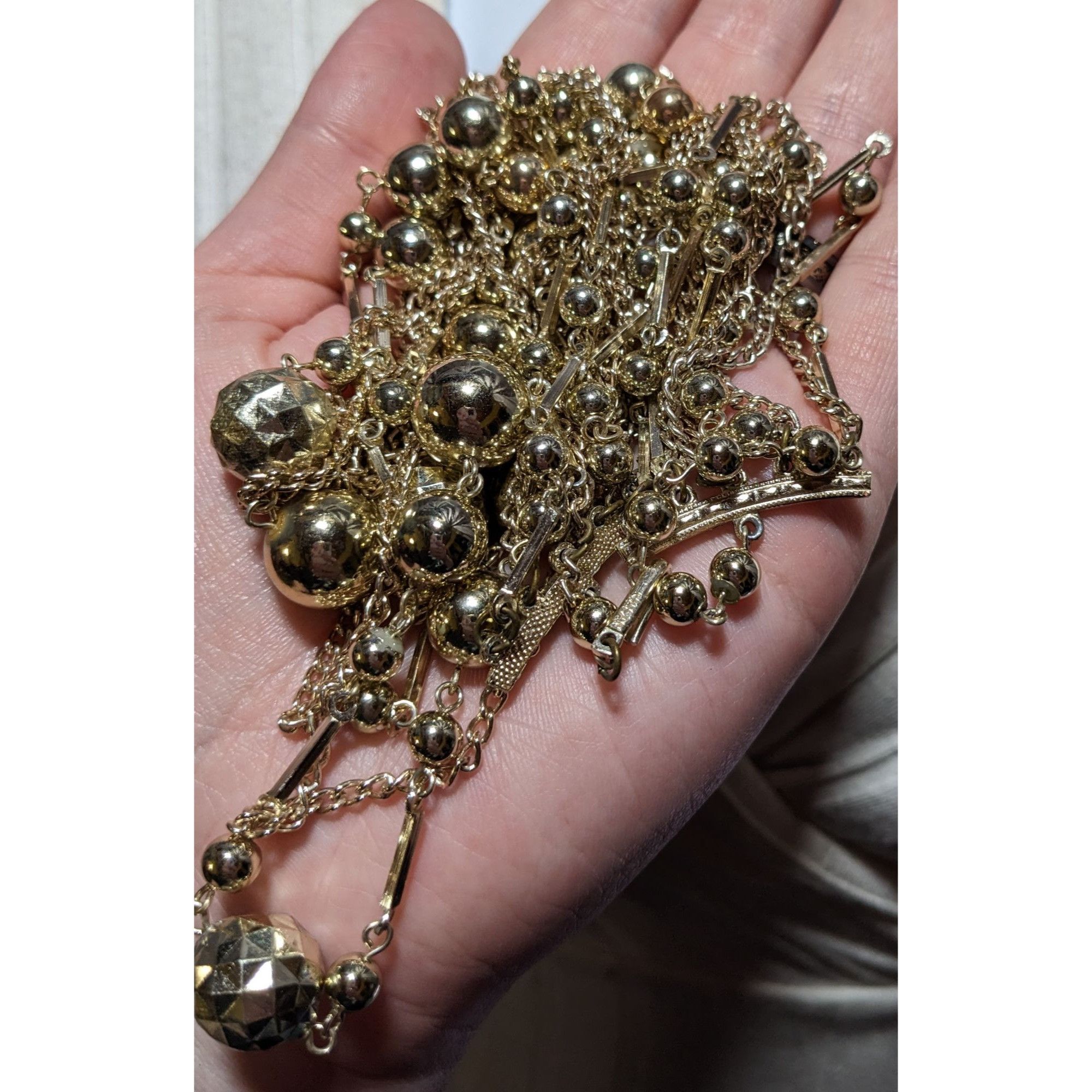 Other Vintage Multilayer Glam Gold Beaded Chain Necklace Size ONE SIZE - 10 Thumbnail