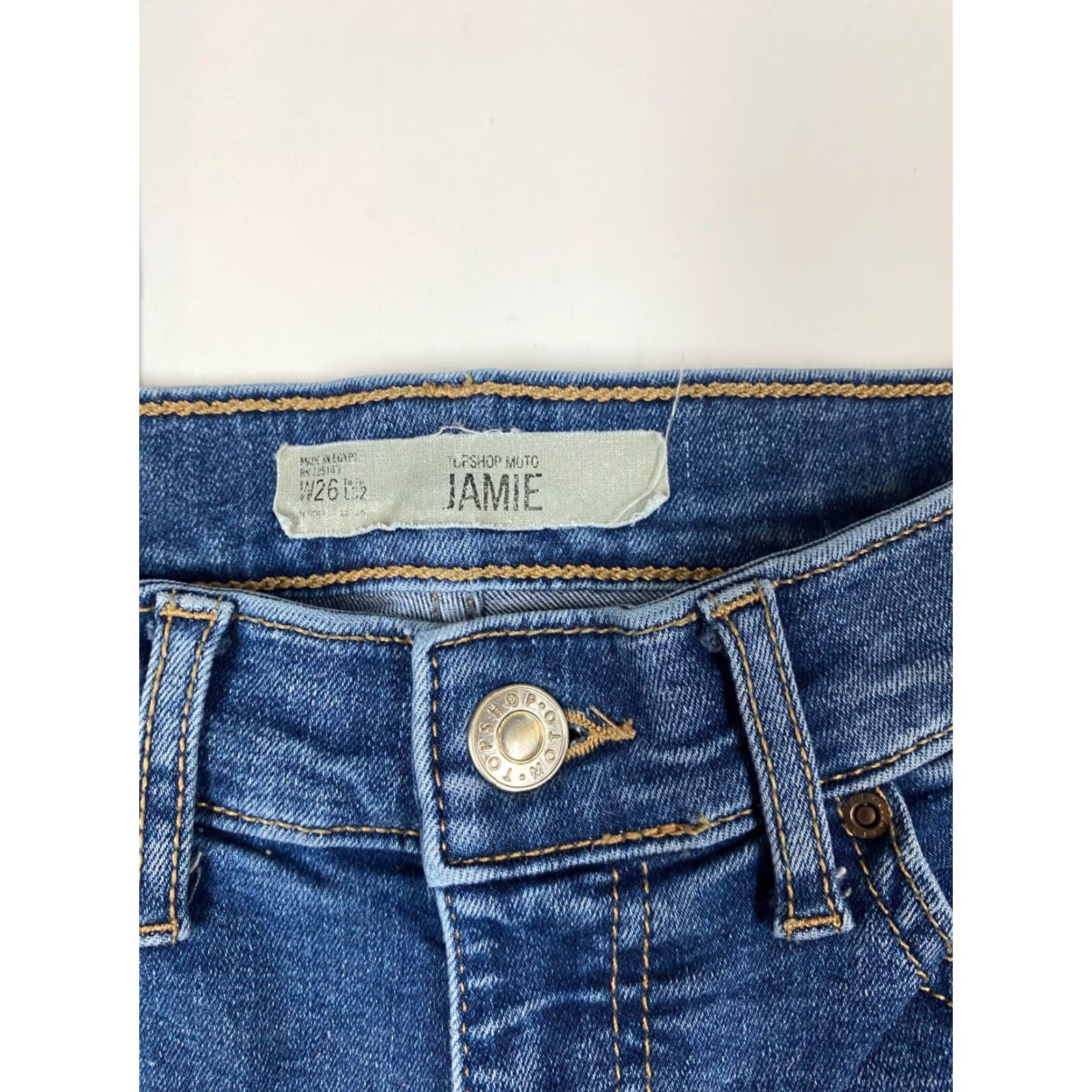 Topshop Topshop Jeans 22 blue denim Moto Jamie Regular Straight Women Size 40" / US 18 - 2 Thumbnail