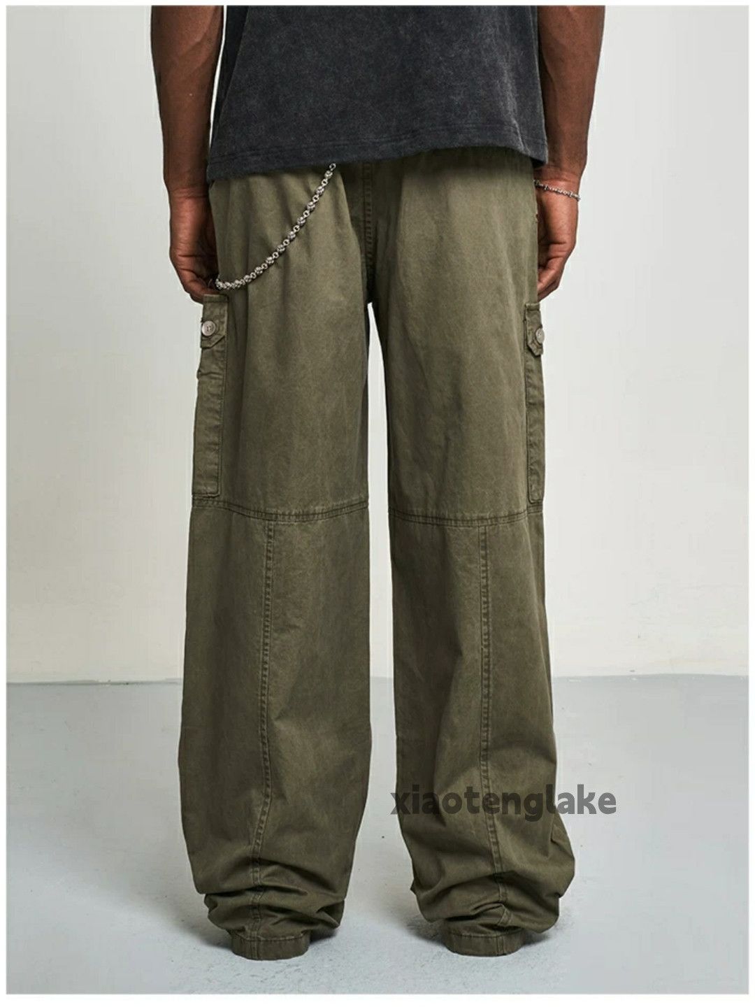 Designer × Japanese Brand × Vintage washed faded loose baggy patchwork military cargo pants Size US 32 / EU 48 - 4 Thumbnail
