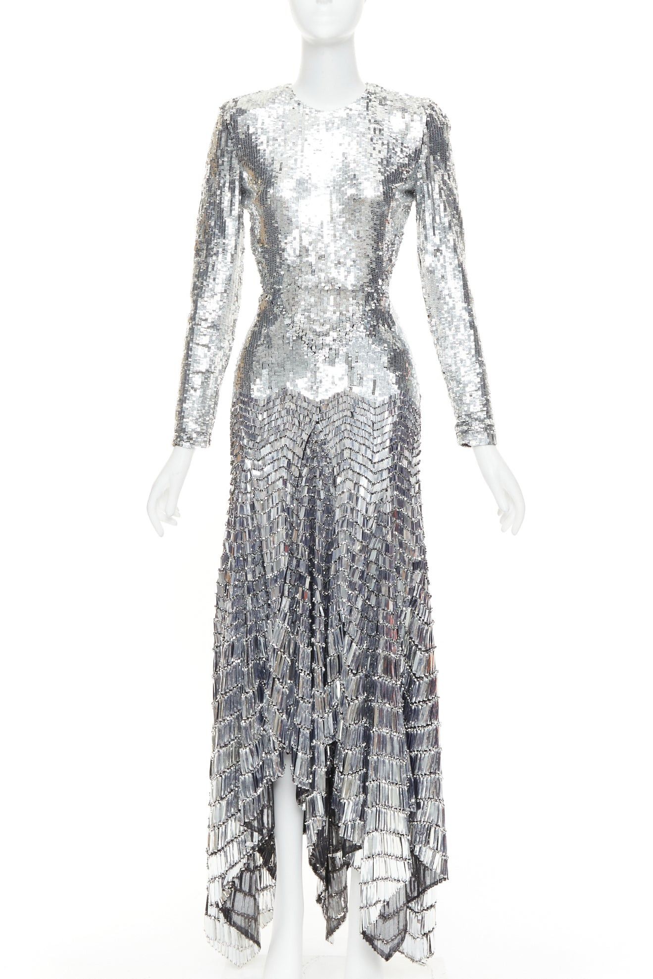 Alexandre Vauthier rare ALEXANDRE VAUTHIER COUTURE SS2022 Runway Lesage silver gradient sequins paillette gown Size S / US 4 / IT 40 - 1 Thumbnail