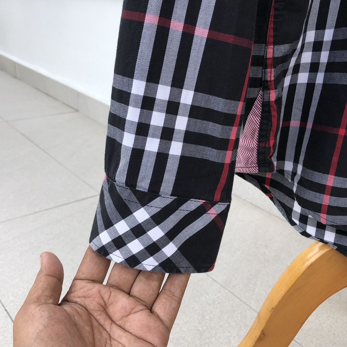 Burberry Authentic Burberry Black Label Checked Long Sleeve Shirt Size US M / EU 48-50 / 2 - 5 Thumbnail