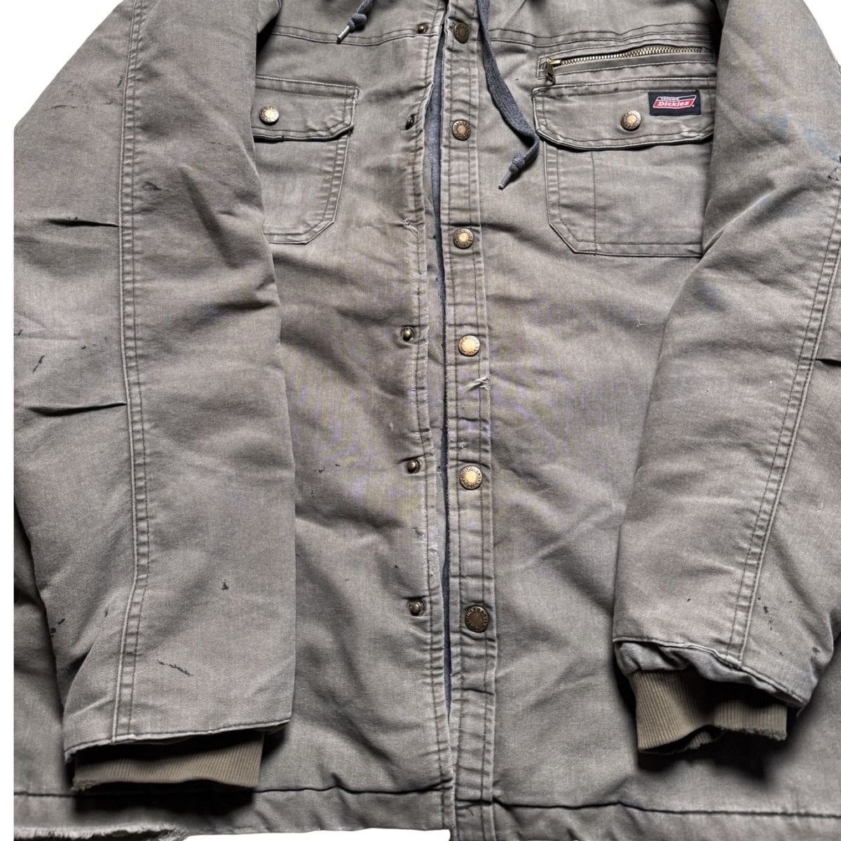 Dickies Dickies Hooded Work Jacket Faded Olive Green Mens L Distress Size US L / EU 52-54 / 3 - 3 Thumbnail