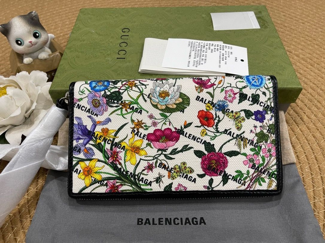 Balenciaga × Gucci Gucci x Balenciaga flowers print wallet Size ONE SIZE - 11 Thumbnail