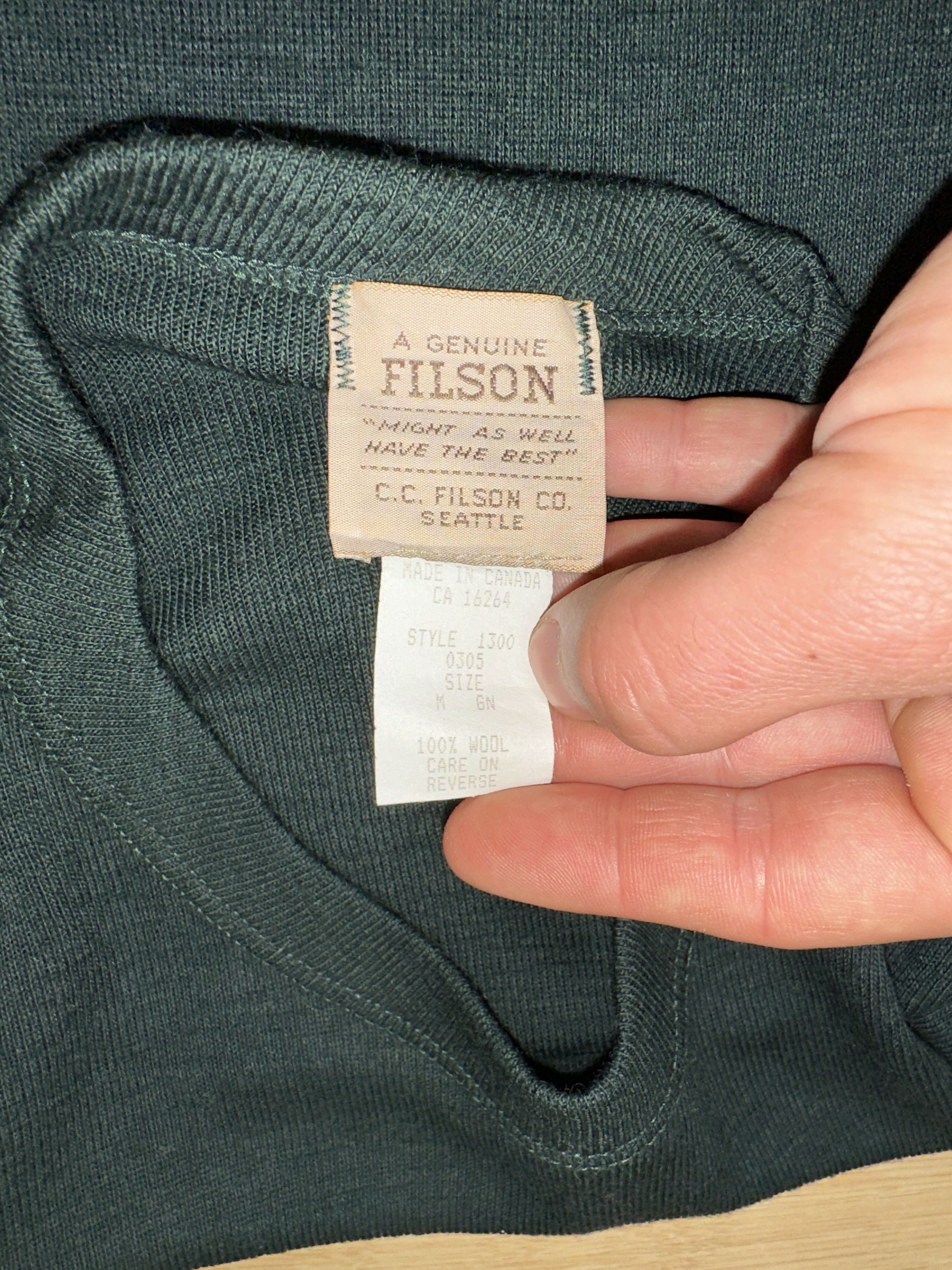 Filson Filson Wool Crewneck Shirt Green Sz M Repair Spots Vintage Size US M / EU 48-50 / 2 - 3 Thumbnail