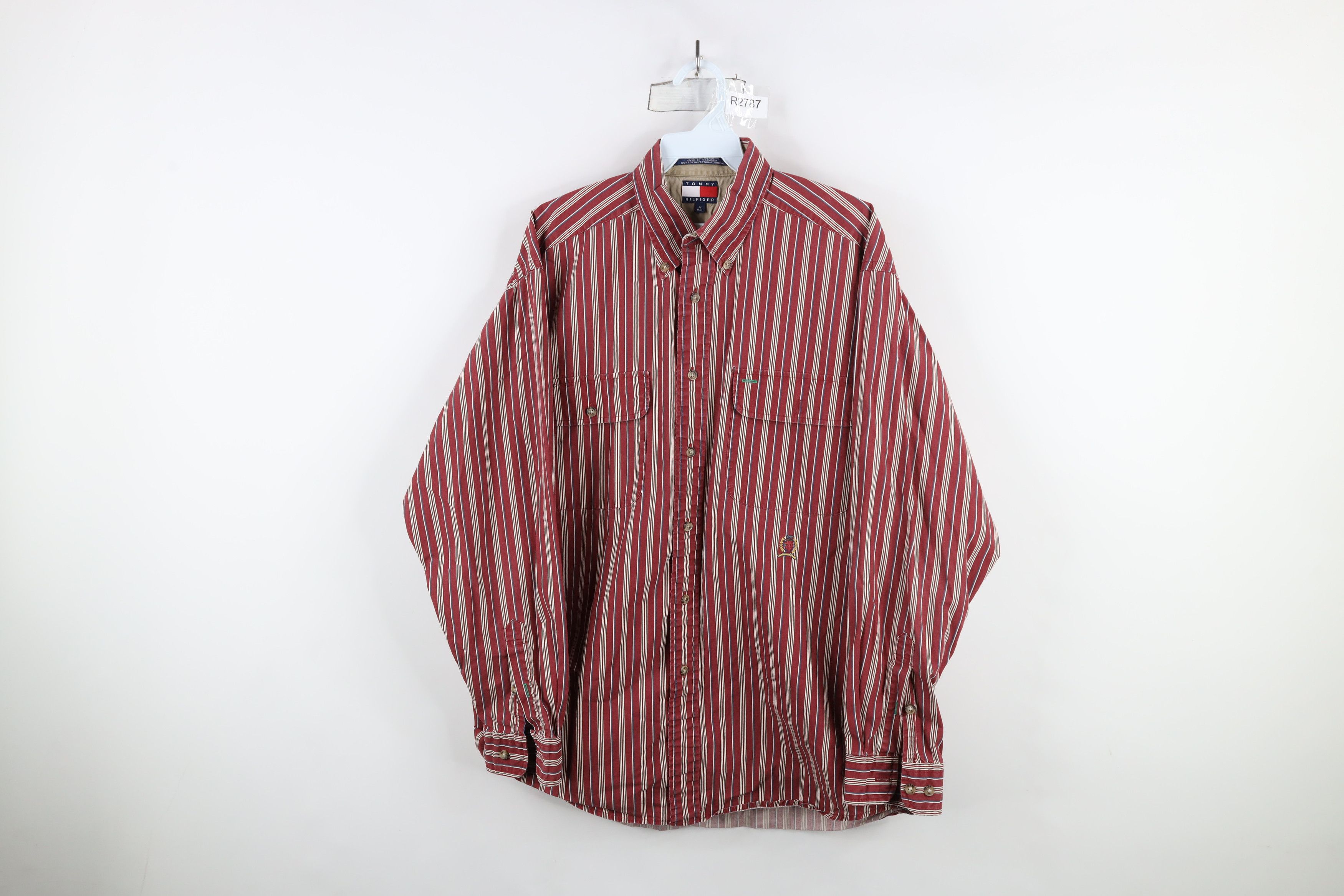 Tommy Hilfiger × Vintage Vintage 90s Tommy Hilfiger Collared Button Down Shirt Size US M / EU 48-50 / 2 - 1 Thumbnail