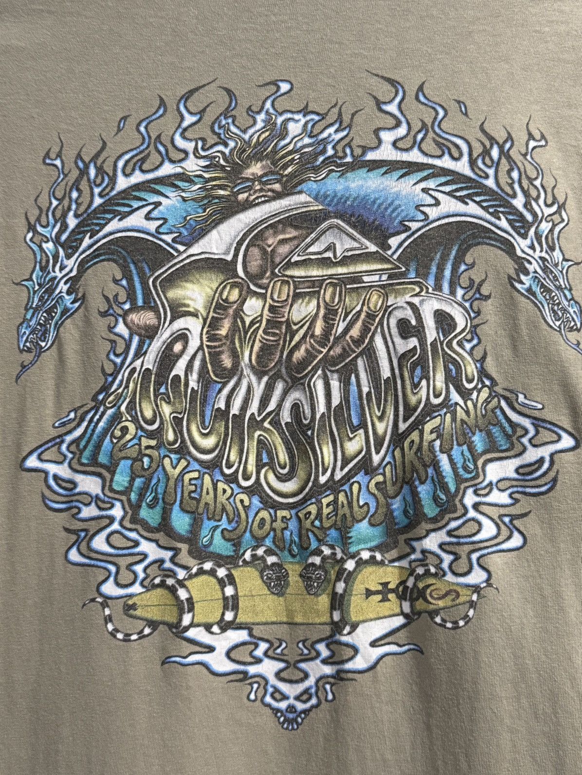 Quiksilver × Vintage Vintage 90s Quiksilver Dragon Flame 25 Years Or Real Surfing Size US L / EU 52-54 / 3 - 2 Thumbnail