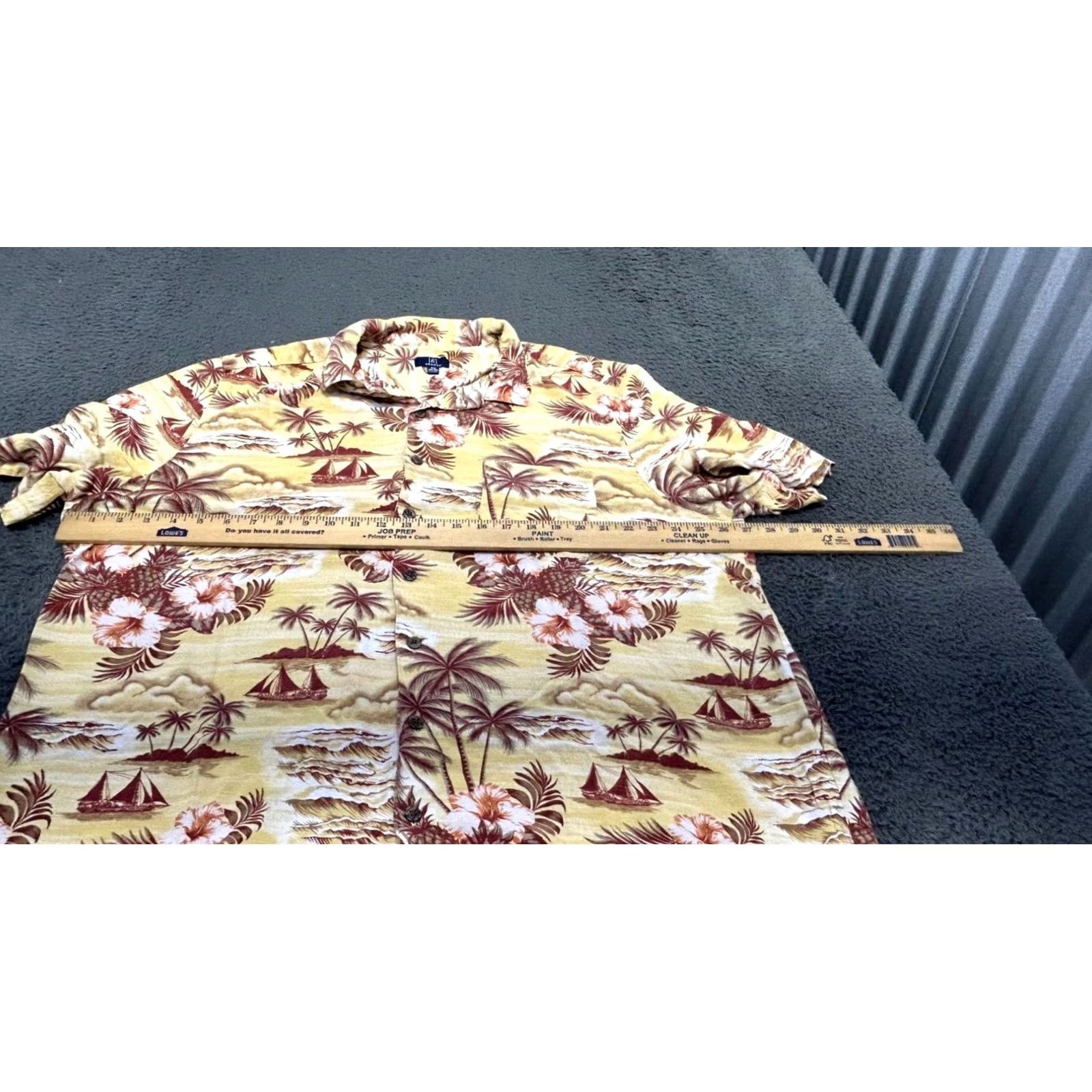 George George Mens Hawaiian Shirt 3XL Short Sleeve Cotton Floral Yellow Size US XXL / EU 58 / 5 - 5 Thumbnail