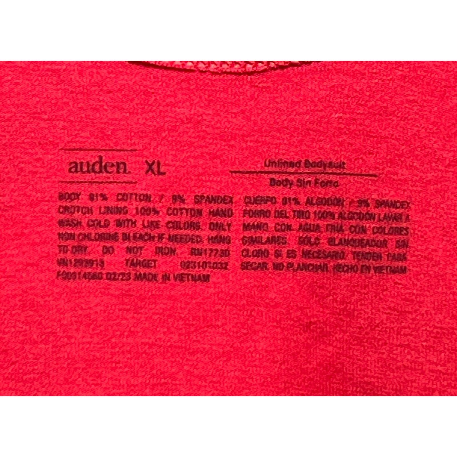 Other Auden - Women's Cotton Bodysuit - Red - Extra Large Size ONE SIZE - 11 Thumbnail