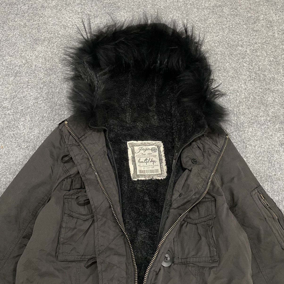Japanese Brand Japanese Ingni Military Parka Racoon Hood Vkei Apocalypse Size US S / EU 44-46 / 1 - 3 Thumbnail