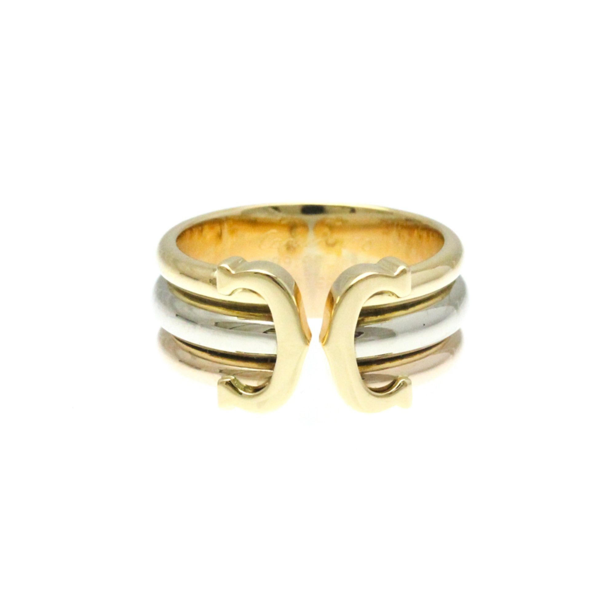 image of Cartier 2C Trinity Ring Pink Gold [18K],white Gold [18K],yellow Gold [18K] Fashion No Stone Band Ri