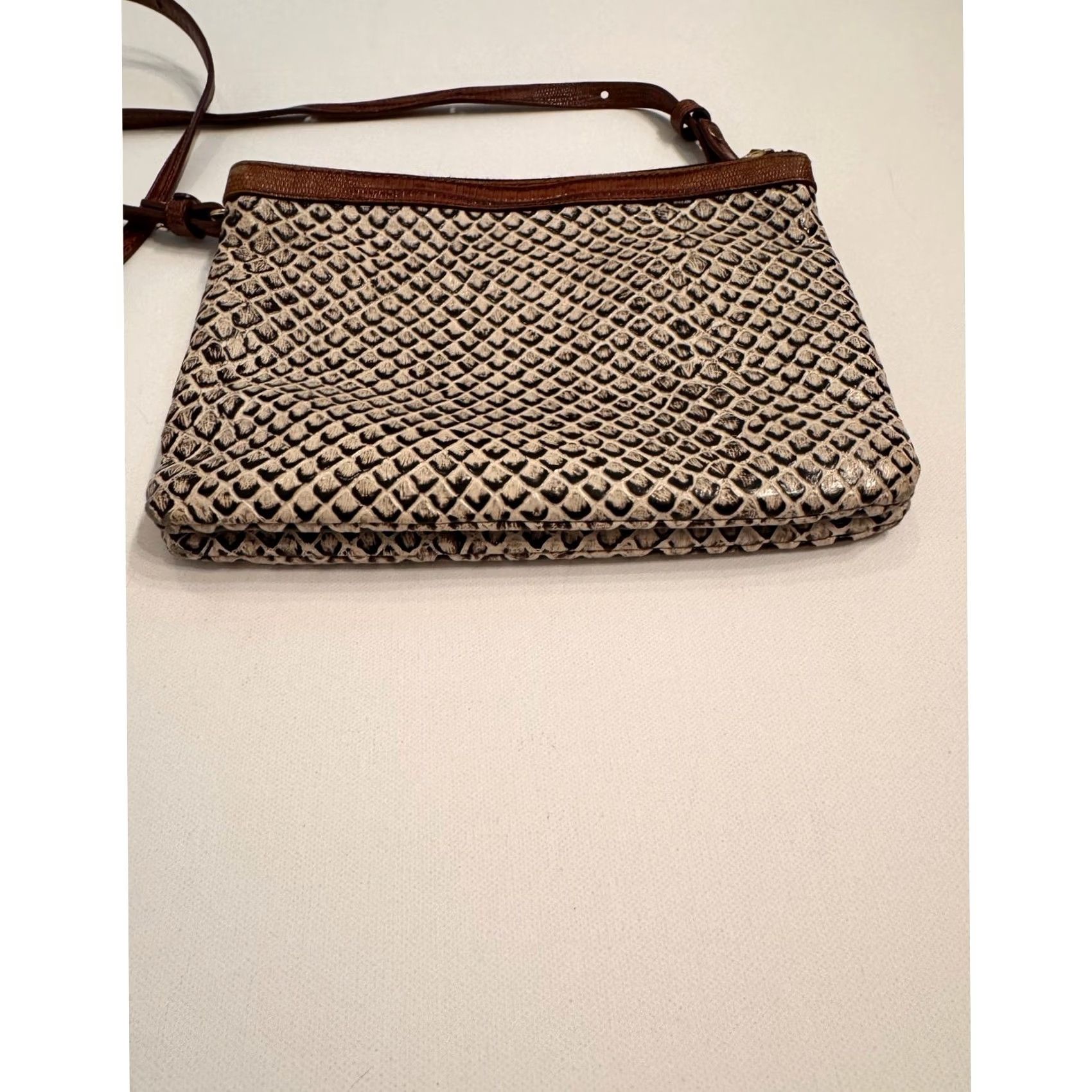 BRAHMIN Brahmin Crossbody Bag Onyx Java Leather White/Brown 2 Zip Women Size ONE SIZE - 4 Thumbnail