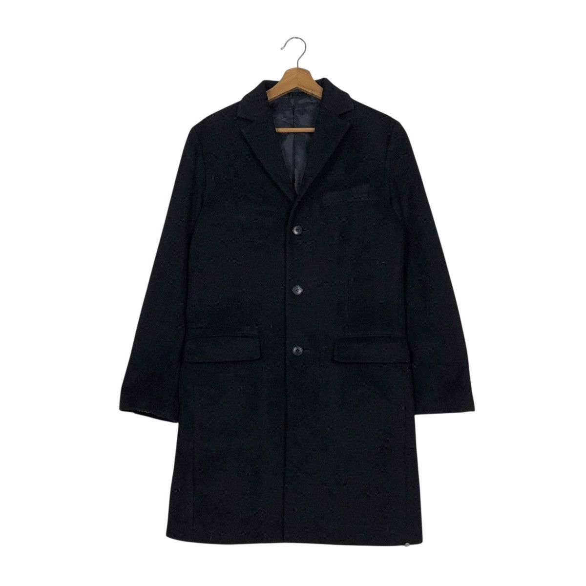 Issey Miyake 🔥RICH BLACK VINTAGE WOOL LONG JACKET SHIPS JET BLUE JAPAN Size US M / EU 48-50 / 2 - 3 Thumbnail