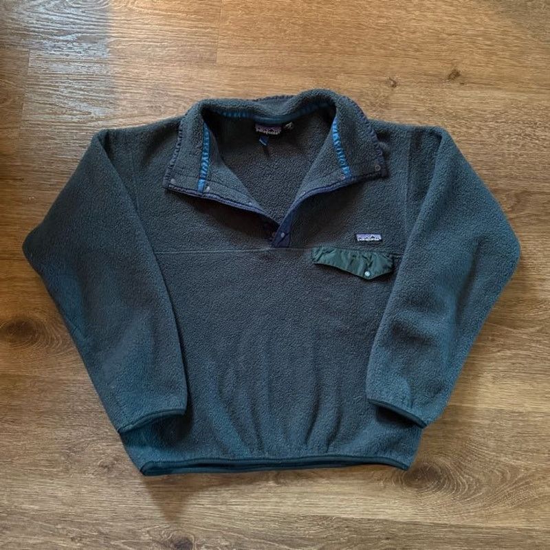 Patagonia 90s Moss Green Patagonia Fleece Pullover Sweatshirt Size US L / EU 52-54 / 3 - 1 Thumbnail