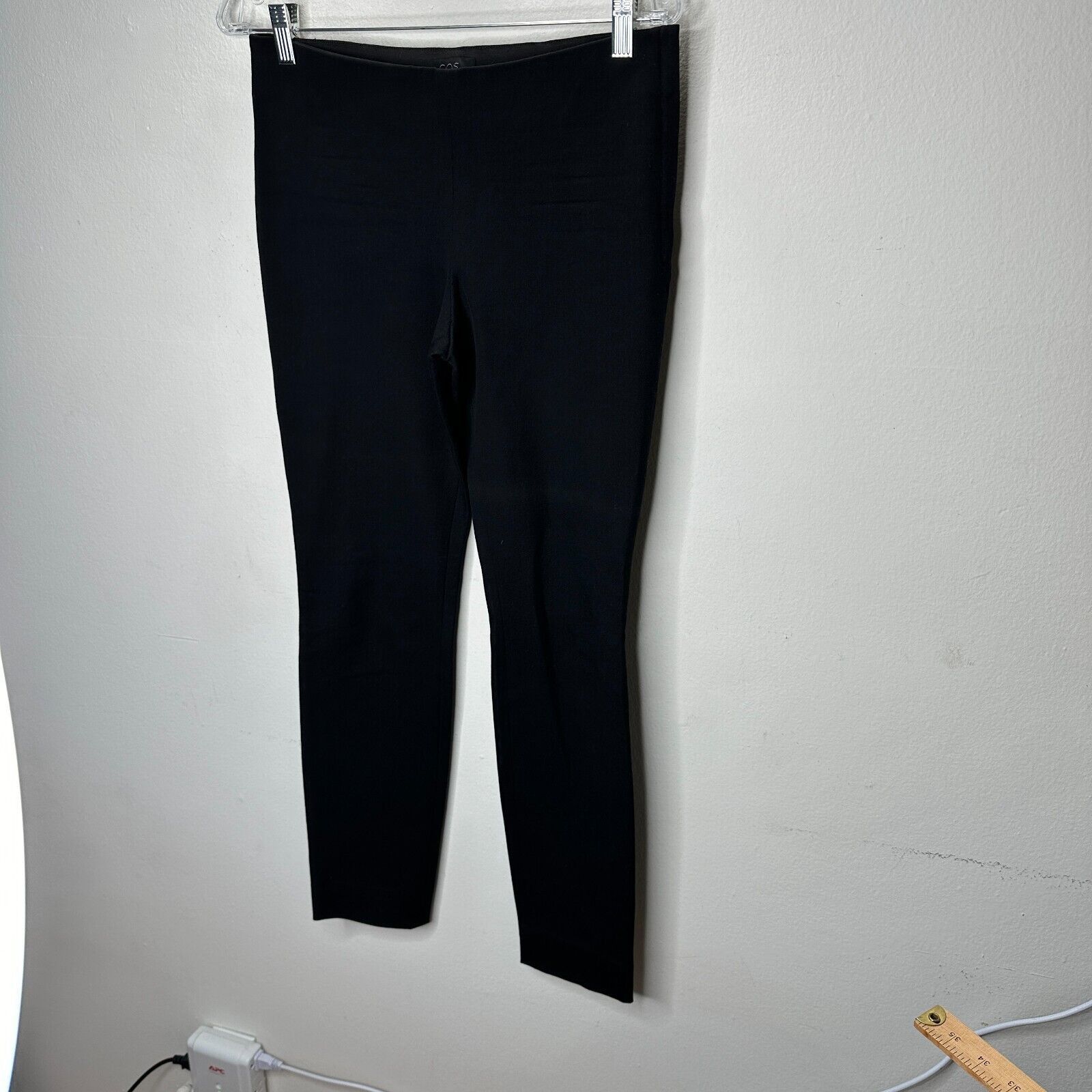 Cos COS Black Stretch Side Zip Flat Slim Leggings Trousers 38 Size 27" / US 4 / IT 40 - 2 Thumbnail