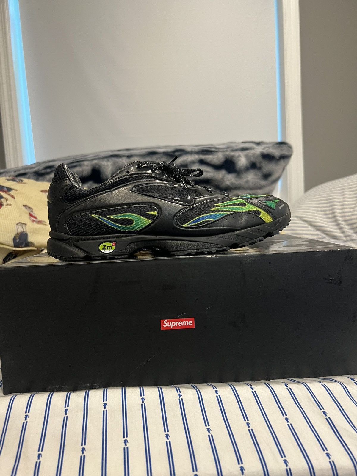 image of Nike x Supreme Zoome Streak Spectrum Plus Shoes in Black, Men's (Size 10)