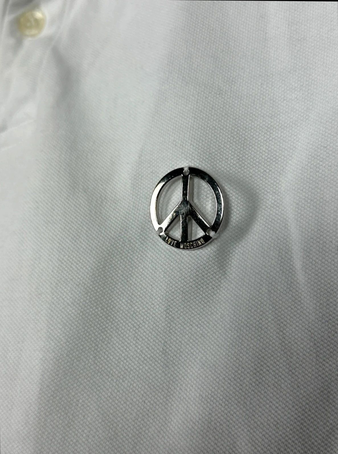Love Moschino Love Moschino Polo Shirt White Metal Logo Size US XL / EU 56 / 4 - 2 Thumbnail