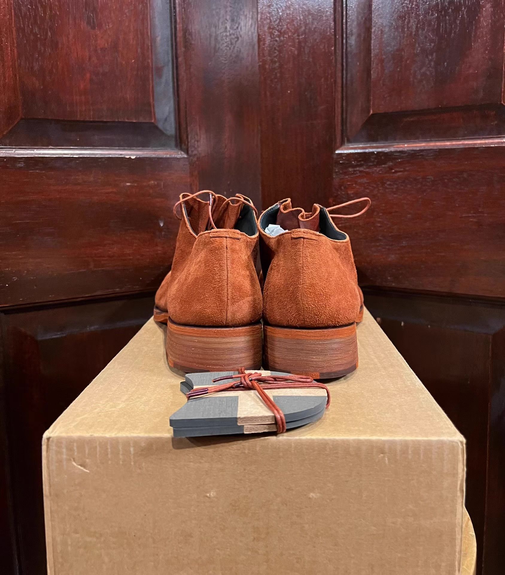 Ma+ m.a+ Rosso Double Fold Derby Shoes. Men's coral‑red Ｑ25 Size US 8.5 / EU 41-42 - 4 Thumbnail