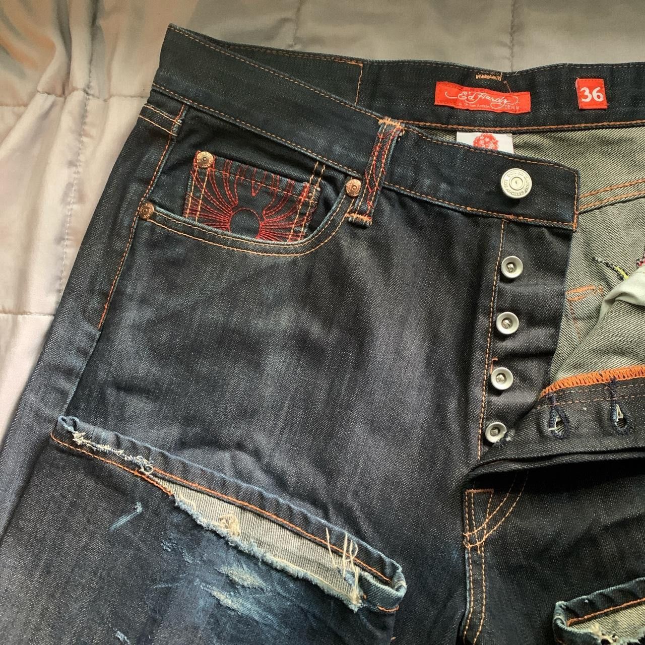 Ed Hardy Ed Hardy Jeans/Vintage/Embroidered Waist 36/ Length 34 Size US 34 / EU 50 - 4 Thumbnail