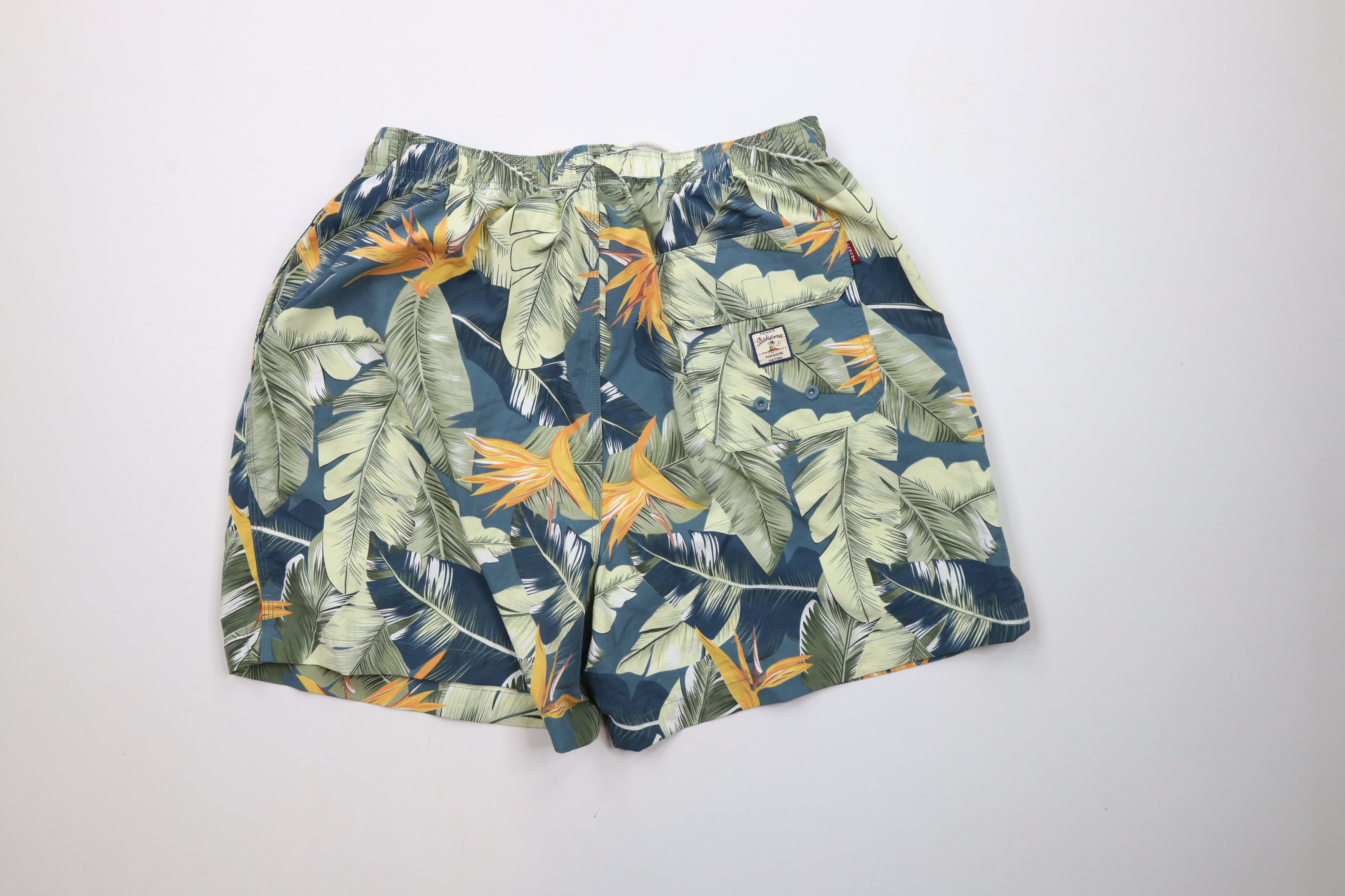 Tommy Bahama × Vintage Tommy Bahama Relax Spell Out Lined Palm Leaves Lined Shorts Size US 34 / EU 50 - 8 Thumbnail
