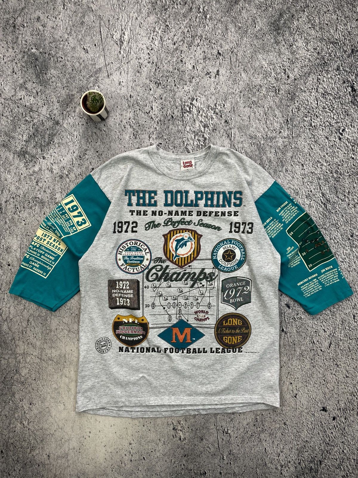 NFL × Vintage Vintage Tee Miami Dolphins 1993 long gone Size US XL / EU 56 / 4 - 1 Thumbnail