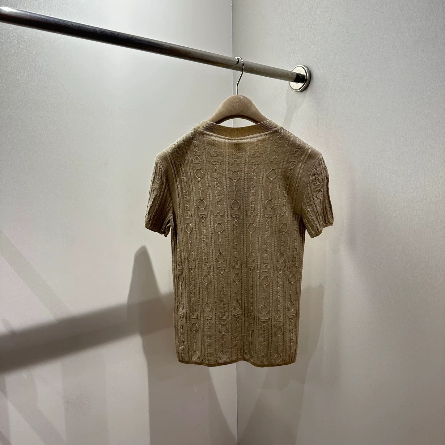 Hermes Hermes may616 Chain Jacquard Knit SS 36 Viscose Size XS / US 0-2 / IT 36-38 - 2 Thumbnail