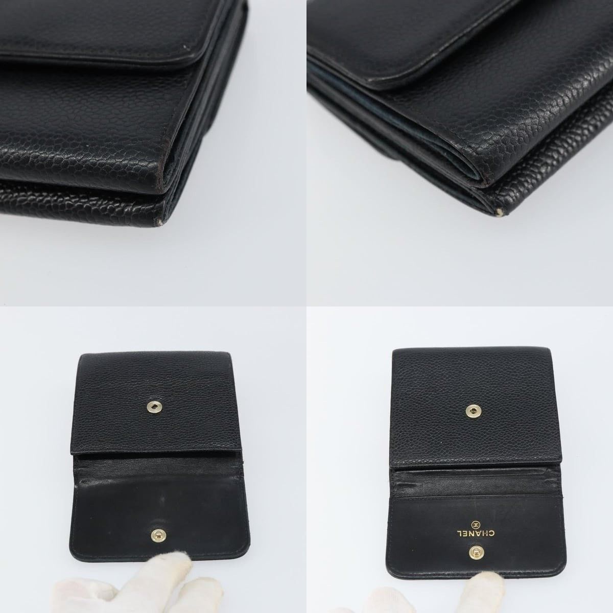 Chanel Chanel Wallet Caviar Skin Black Gold CC Size ONE SIZE - 6 Thumbnail