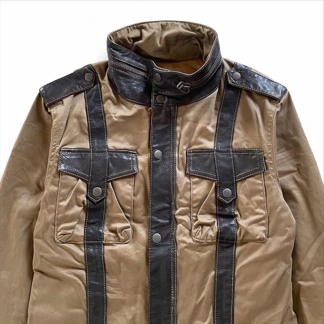 Morgan De Toi 00’s MORGAN HOMME 4 Pocket Leather Parachute Jacket Size US M / EU 48-50 / 2 - 5 Thumbnail