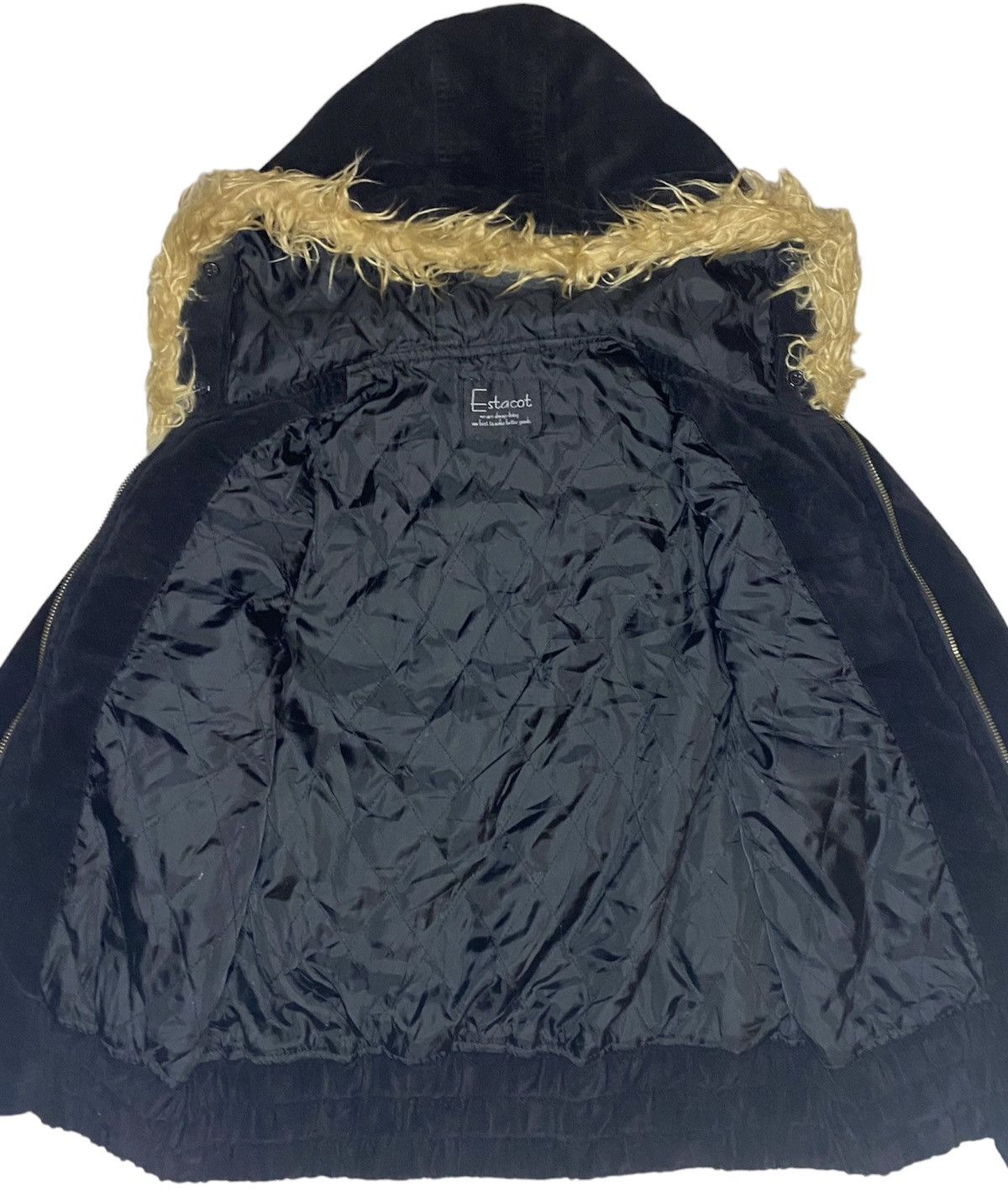 If Six Was Nine Japanese Brand Estacot Velvet Fur Hooded Jacket Size US S / EU 44-46 / 1 - 6 Thumbnail