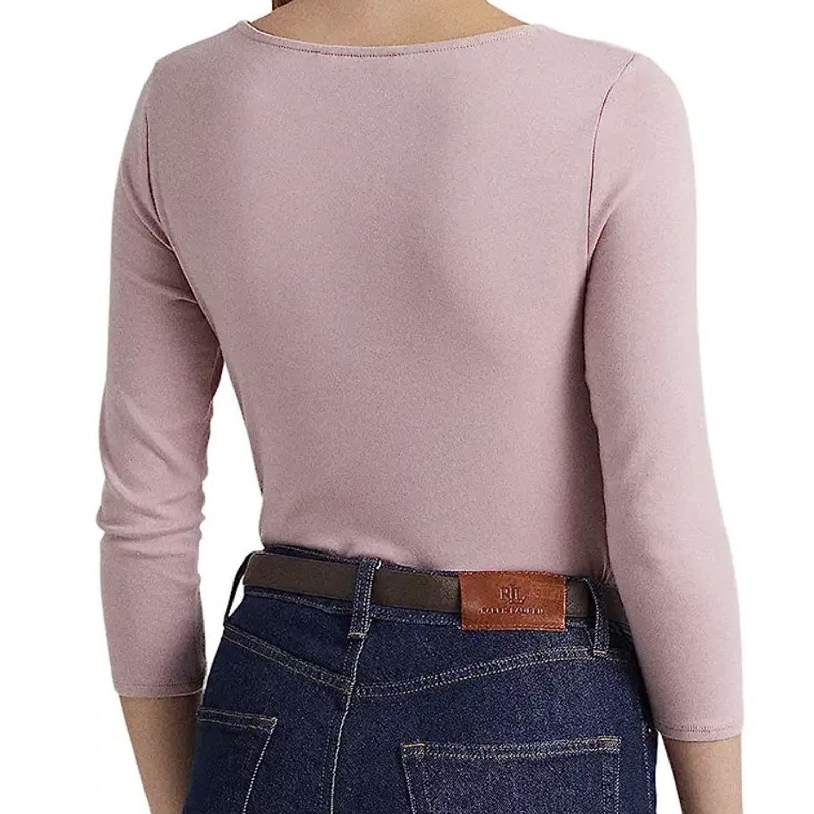 Ralph Lauren Ralph Lauren Women Lilac Cotton Knit Lace Slim Top Size M Size M / US 6-8 / IT 42-44 - 2 Thumbnail
