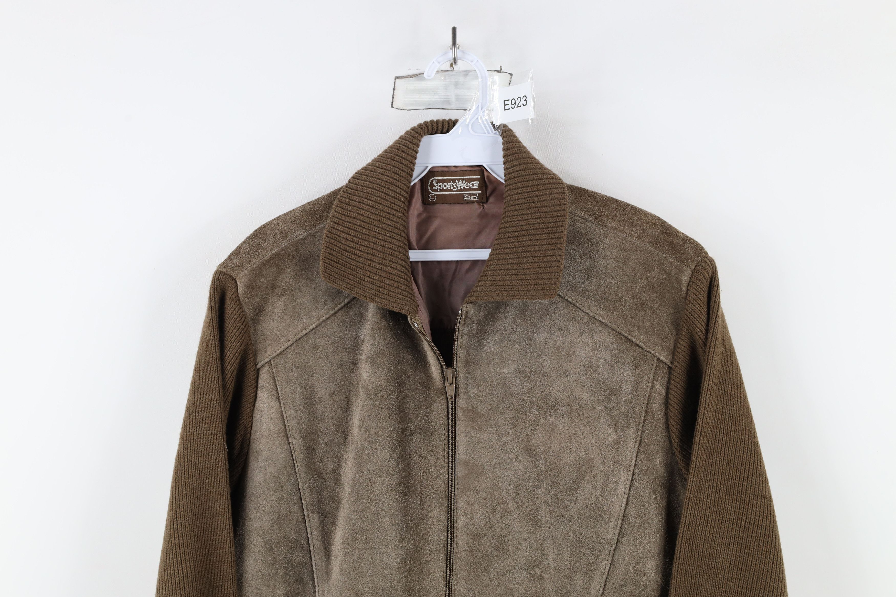 Vintage Vintage 70s Streetwear Leather Knit Sweater Jacket Swacket Size US L / EU 52-54 / 3 - 2 Thumbnail