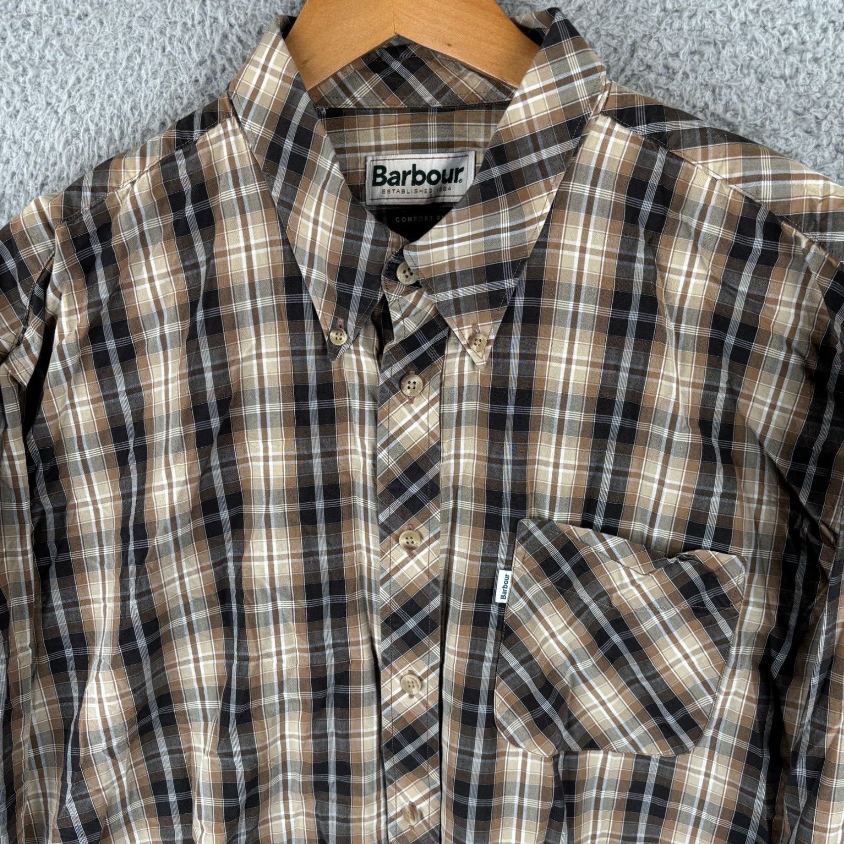 Barbour Barbour Shirt Mens XL Multicolor Plaid Cotton Button-Down Pocket Casual Comfort Size US XL / EU 56 / 4 - 2 Thumbnail