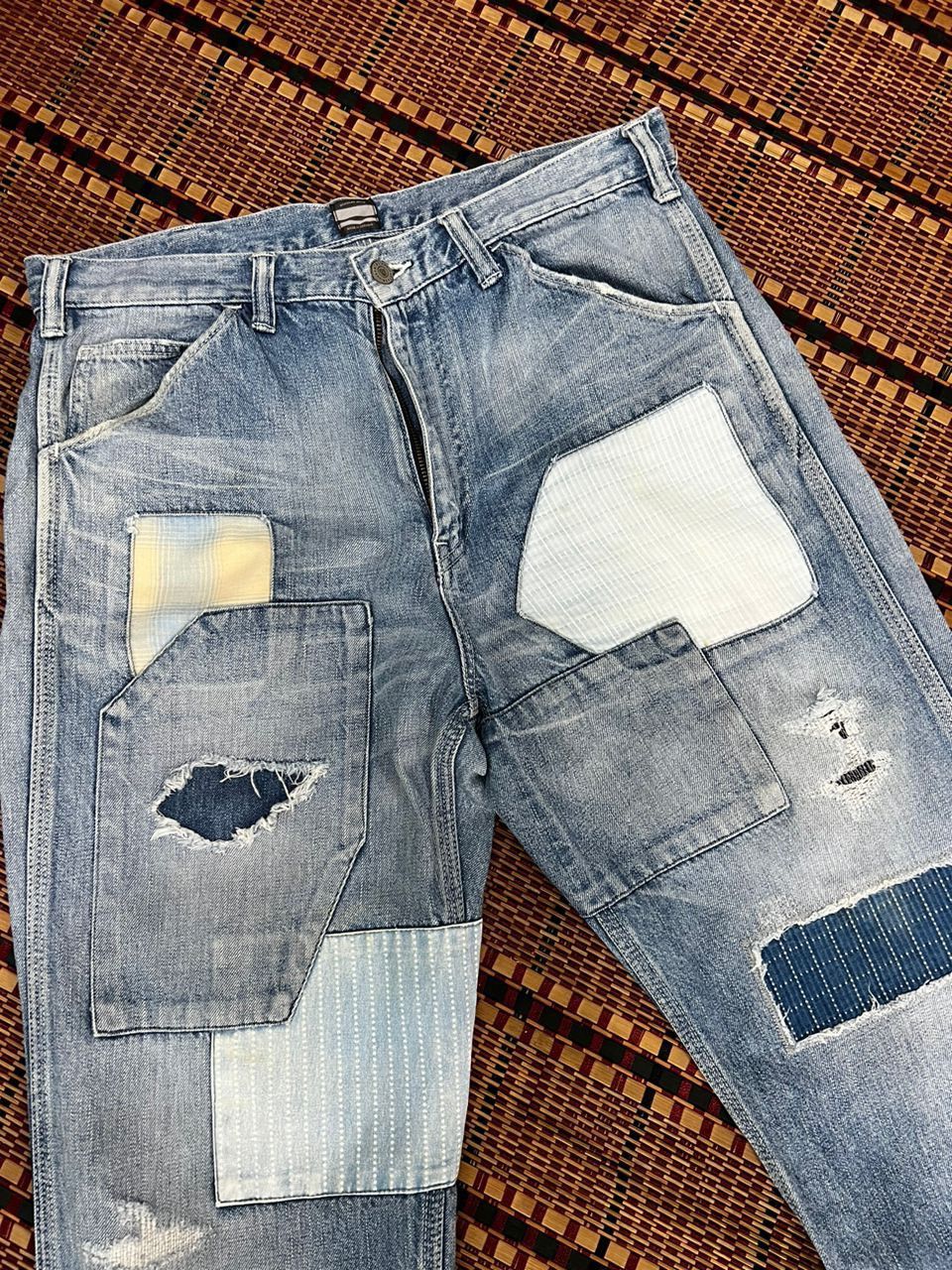 Momotaro Jeans Momotaro Patchwork Denim Jeans Size US 35 - 9 Thumbnail