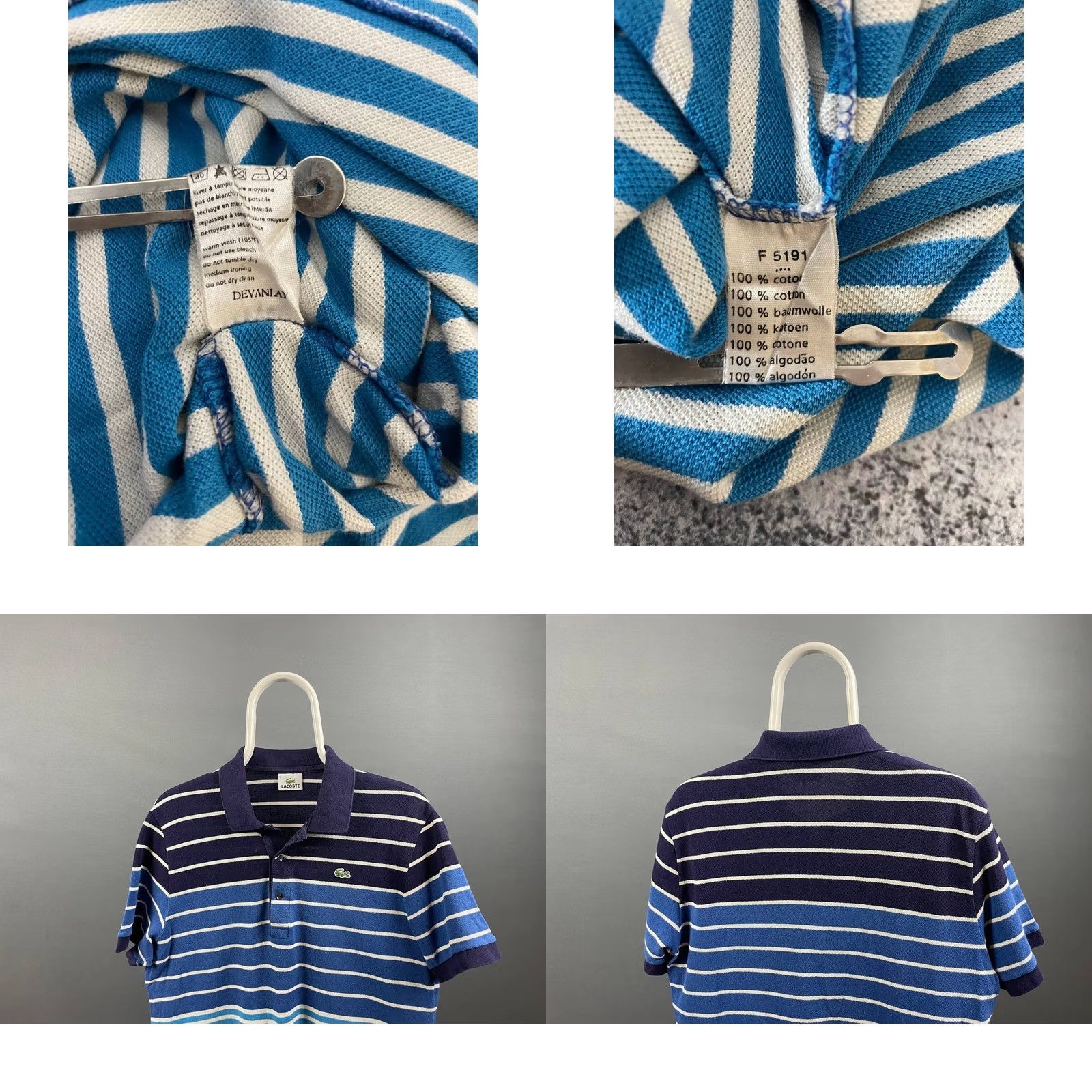 Lacoste Lacoste Polo Shirt Mens Regular Striped Blue Cotton Short Sleeve Size 5 Polo Shirt Mens Regular Blue Striped Cotton Short Sleeve Size US S / EU 44-46 / 1 - 8 Thumbnail